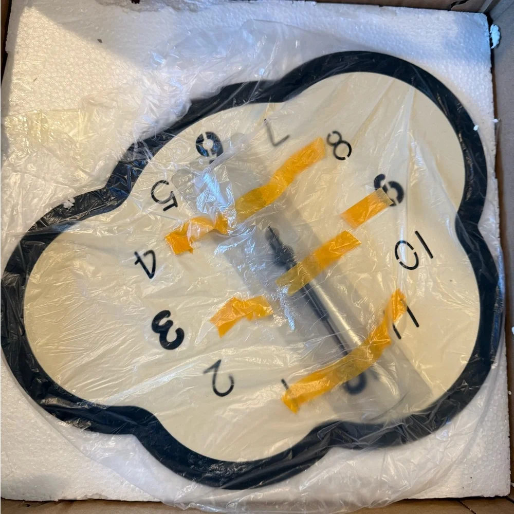 Modern Black and Cream Cloud Pendulum Wall Clock